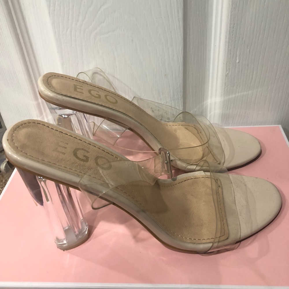 Ego brand size 7 Perspex heel